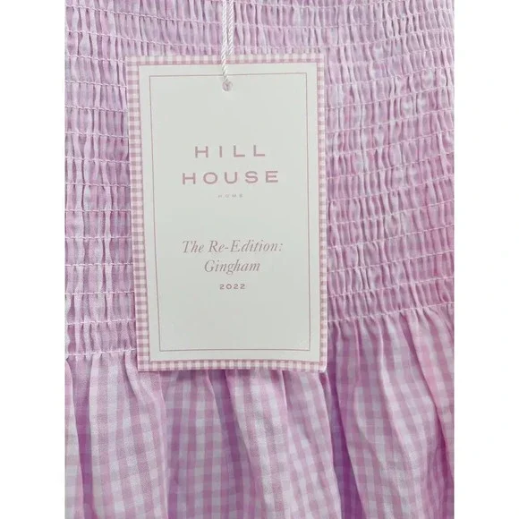 Hill House Athena Nap Dress Size XL Pink Gingham Puff Sleeve Square Neck - Picture 10 of 12